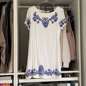 Lulu’s white and blue Embroidered Dress